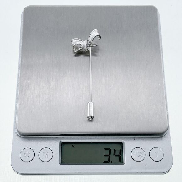 Vintage Danecraft Sterling Silver 925 Bow Stick Pin Brooch - Picture 6 of 6